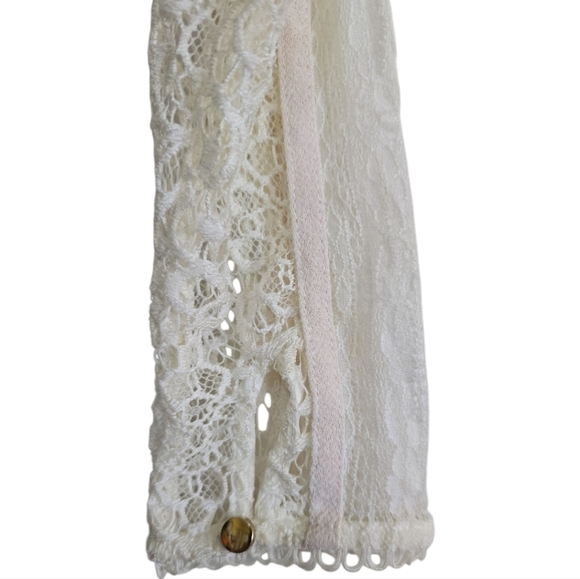 NWT Three Floor Contemporary Lace Multi Media Dress 8 Faux Wrap Skirt - Picture 6 of 12